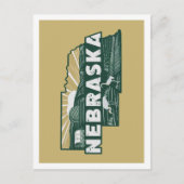 Nebraska Retro Travel Design Iconische Verenigde S Briefkaart (Voorkant)
