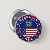 Nebraska Ronde Button 5,7 Cm (Voorkant /achterkant)