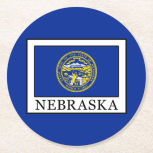 Nebraska Ronde Kartonnen Onderzetter