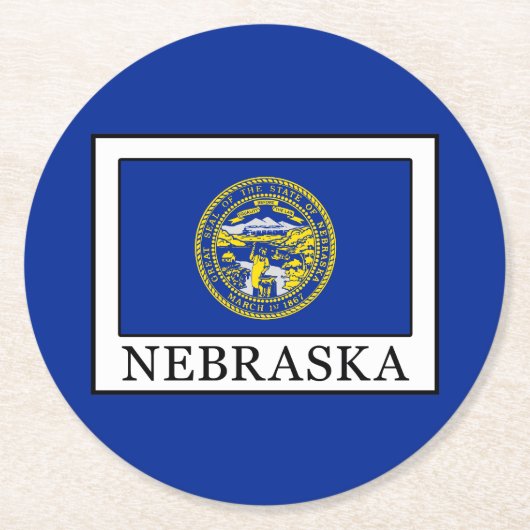 Nebraska Ronde Kartonnen Onderzetter (Voorkant)