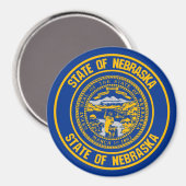 Nebraska Round Emblem Magneet (Voorkant / Achterkant)
