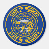 Nebraska Round Emblem Magneet (Voorkant)