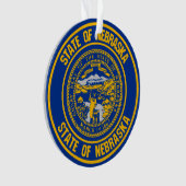 Nebraska Round Emblem Ornament (voorkant)