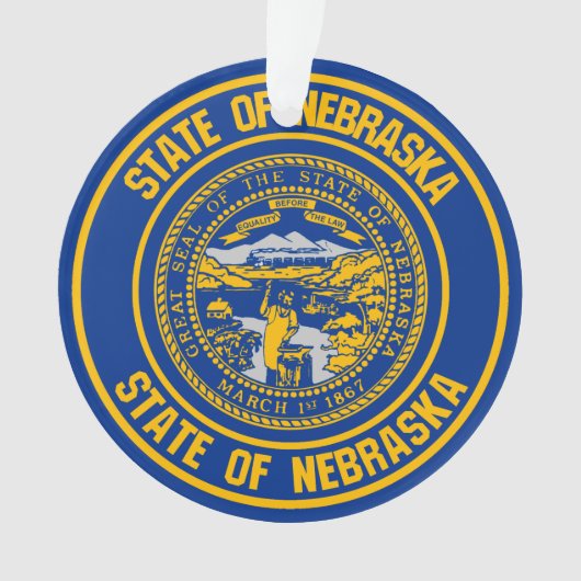 Nebraska Round Emblem Ornament (voorkant)
