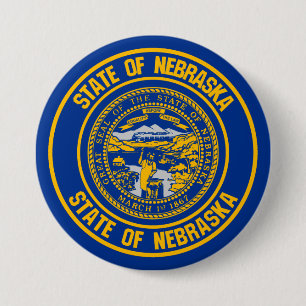 Nebraska Round Emblem Ronde Button 7,6 Cm