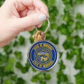 Nebraska Round Emblem Sleutelhanger (Hand)