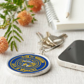 Nebraska Round Emblem Sleutelhanger (Zijkant)