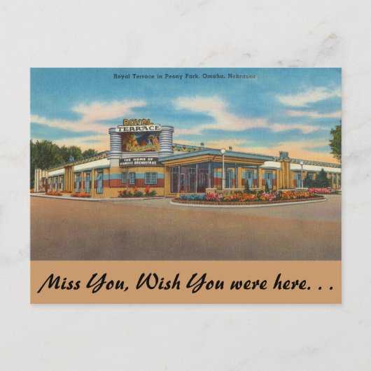 Nebraska, Royal Terrace, Peony Park, Omaha Briefkaart (Voorkant)