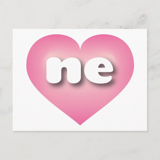 Nebraska roze fade hart - Ik hou van Briefkaart (Voorkant)