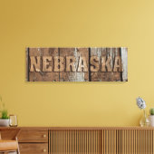 Nebraska rustieke houten muur canvas teken afdruk (Insitu (Woonkamer))