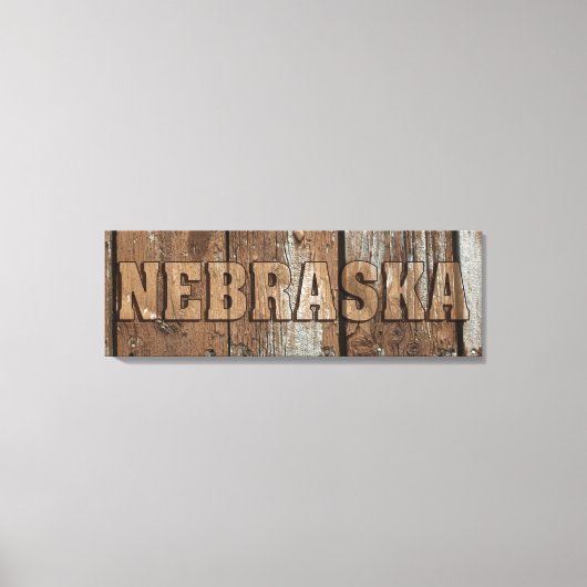 Nebraska rustieke houten muur canvas teken afdruk (Voorkant)