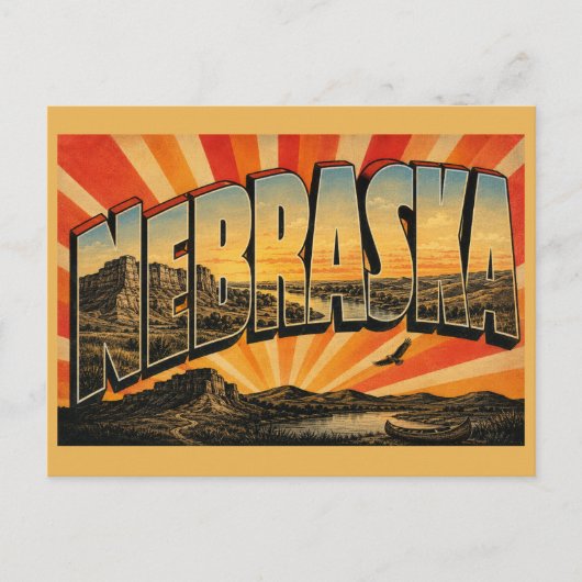 Nebraska Sandhills Platte River Bluff Kunst Briefkaart (Voorkant)