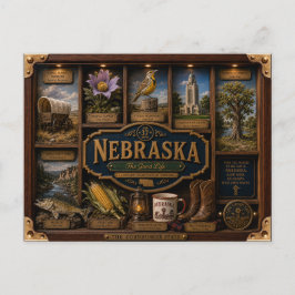 Nebraska-schaduwdoos 3D figuur staat Briefkaart