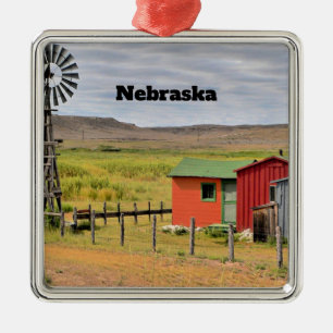 Nebraska, schilderachtig landschapsfoto, metalen ornament