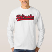 Nebraska Script-Logo | Retro Red State Pride T-shirt (Voorkant)