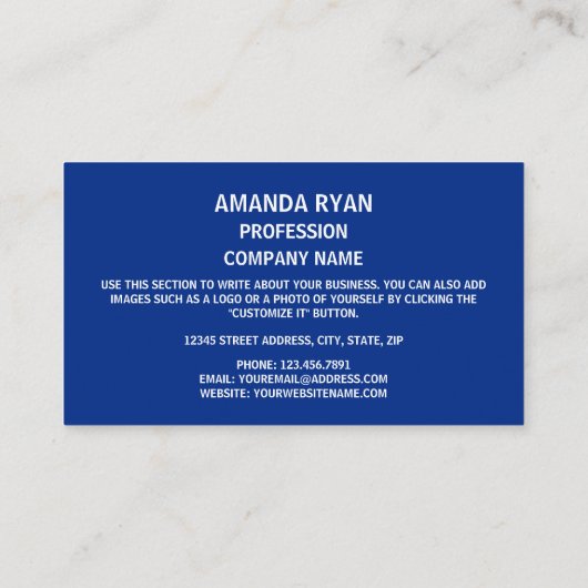 Nebraska Seal, Zegel van Nebraska Visitekaartje (Achterkant)