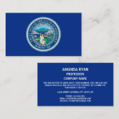 Nebraska Seal, Zegel van Nebraska Visitekaartje (Voorkant / Achterkant)