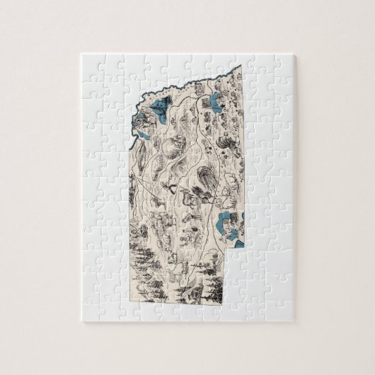 Nebraska Shaped Cornhusker  Afbeelding Map Legpuzzel (Verticaal)