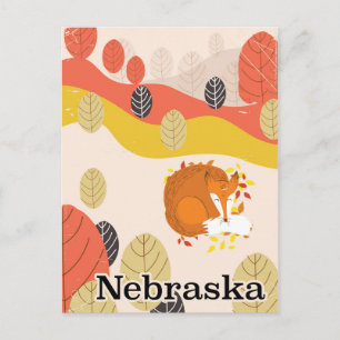 Nebraska Slapende Vos vintage reisposter Briefkaart