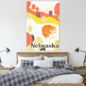 Nebraska Slapende Vos vintage reisposter Canvas Afdruk (Insitu (Slaapkamer))