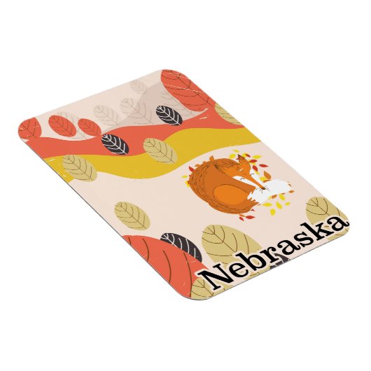 Nebraska Slapende Vos vintage reisposter Magneet (Rechterzijde)