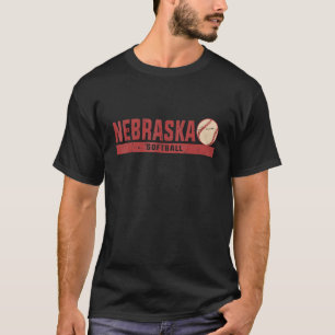 Nebraska  Softball Coach Team Retro Softbal T-shirt