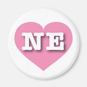 Nebraska Solid Pink Heart - Big Love Magneet