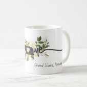 Nebraska staat gepersonaliseerd uw huis stad rusti koffiemok (Voorkant rechts)