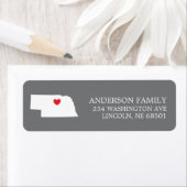 NEBRASKA-staat | Terugkeeradreslabel verplaatsen Etiket (Insitu)