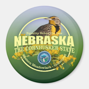 Nebraska Staat Vogel & Bloem Magneet