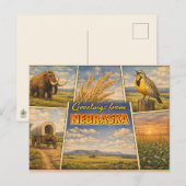 Nebraska Staatsansichtkaart Briefkaart (Voorkant / Achterkant)