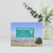 Nebraska Staatsgrens Bord Briefkaart (Staand voorkant)