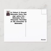 Nebraska Staatsgrens Bord Briefkaart (Achterkant)