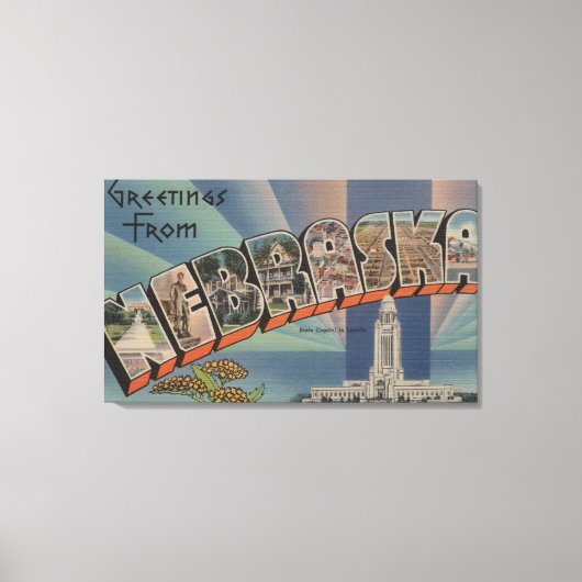 Nebraska (Staatskapitaal/Bloem) Canvas Afdruk (Voorkant)
