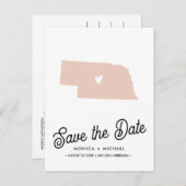 NEBRASKA State Destination Weddenschap IEDERE KLEU Aankondigingskaart (Voorkant / Achterkant)
