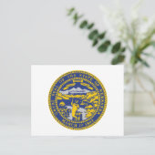 Nebraska State Flag Cornhusker State Seal Briefkaart (Staand voorkant)