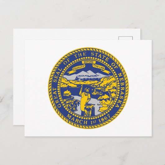 Nebraska State Flag Cornhusker State Seal Briefkaart (Voorkant / Achterkant)