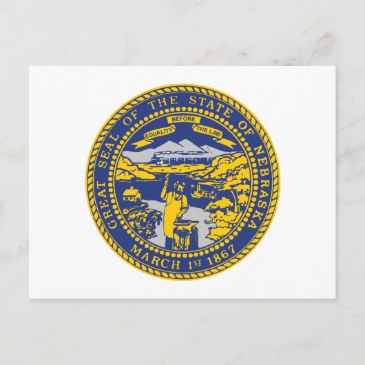 Nebraska State Flag Cornhusker State Seal Briefkaart (Voorkant)