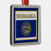Nebraska State Flag Kerstversiering Metalen Ornament (Rechts)