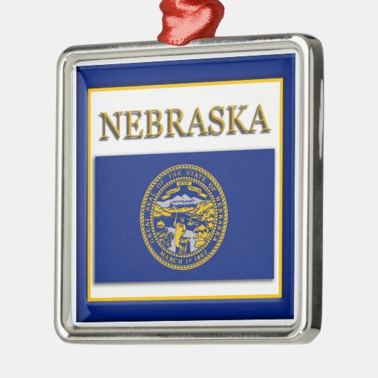 Nebraska State Flag Kerstversiering Metalen Ornament (Links)