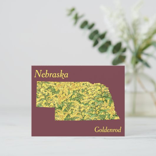 Nebraska State Flower Collage Map Briefkaart (Staand voorkant)