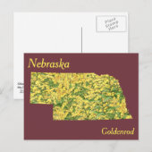 Nebraska State Flower Collage Map Briefkaart (Voorkant / Achterkant)