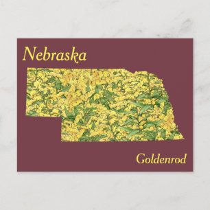 Nebraska State Flower Collage Map Briefkaart
