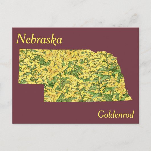 Nebraska State Flower Collage Map Briefkaart (Voorkant)