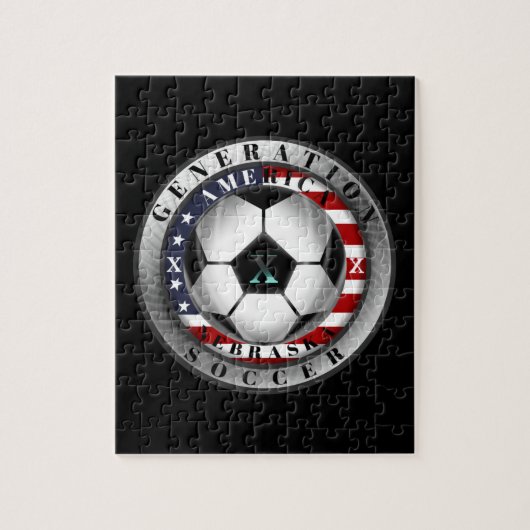 Nebraska State Generation X American Soccer. Legpuzzel (Verticaal)