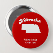 NEBRASKA STATE MOTTO T-SHIRT T-shirt Ronde Button 4,0 Cm (Voorkant /achterkant)
