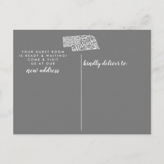 NEBRASKA State Moving Aankondiging Post Kaart (Achterkant)