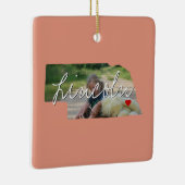 Nebraska State Photo insert and town name Keramisch Ornament (Rechts)