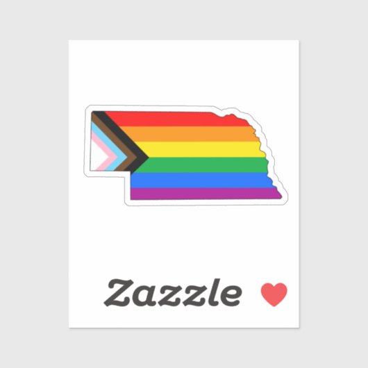 Nebraska State Pride LGBTQ Progress Pride Sticker (Vel)