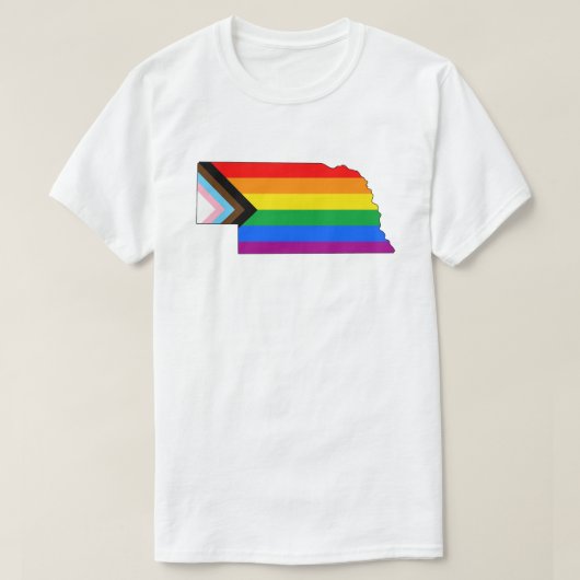 Nebraska State Pride LGBTQ Progress Pride T-shirt (Design voorkant)